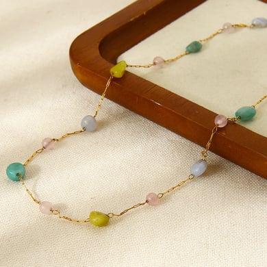 Set di gioielli in acciaio inossidabile con catena di forma irregolare da 1 pezzo h5 Immagine3