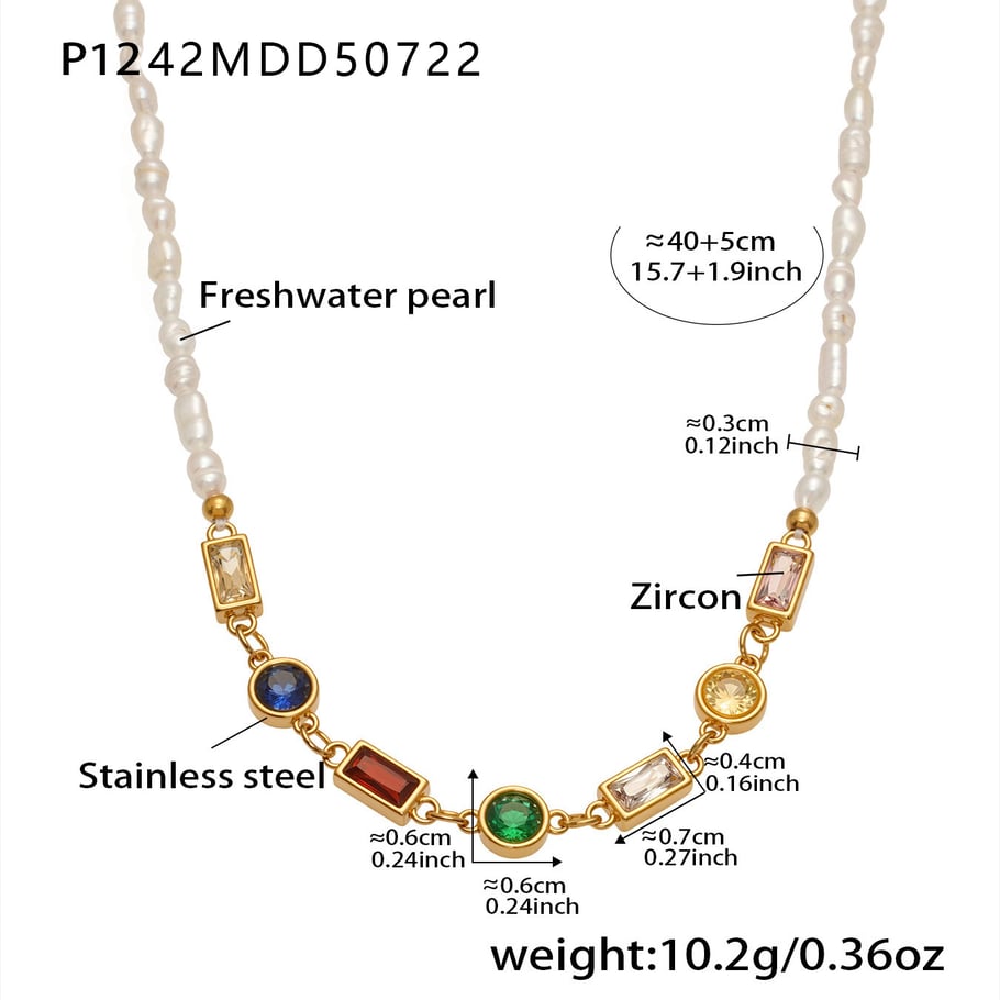 1 pezzo elegante collana con ciondolo a forma di fiore in acciaio inossidabile con perle di zircone da donna 