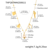TXP287-Golden White Bell Enamel Necklace 41+5cm Picture18