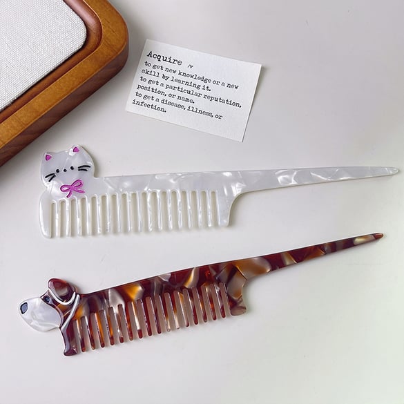 1 Piece Puppy Cellulose Acetate Sheet Women's Combs