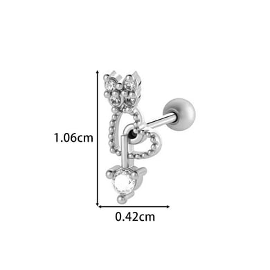 1 Piece Butterfly Copper Gold Color Zircon Piercing Earring h5 Picture2