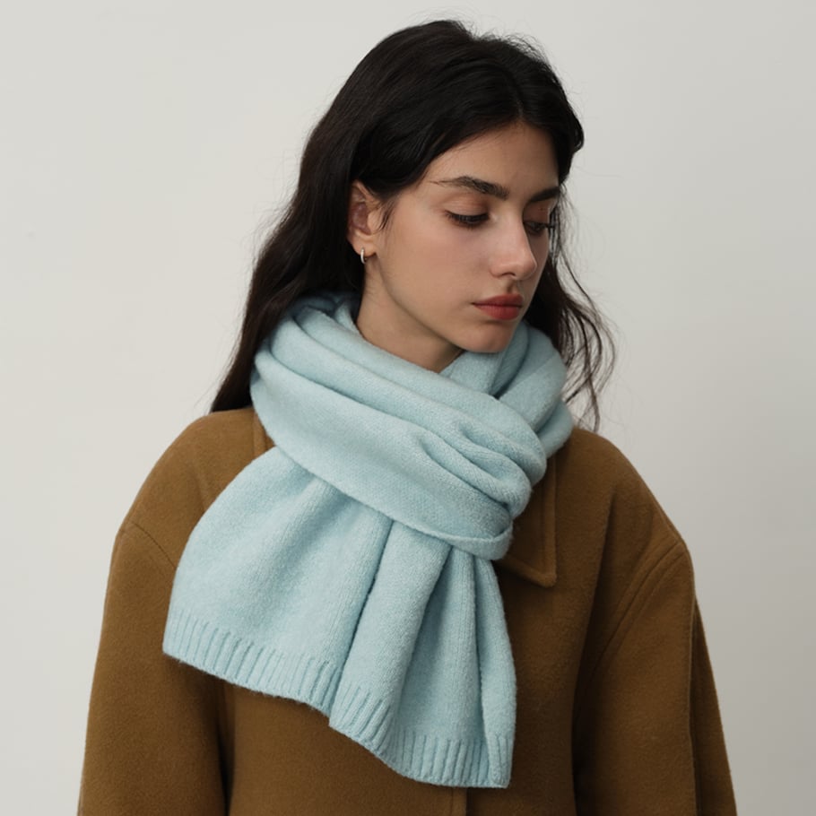 1 Stück lässige einfarbige Polyester-Winterschals für Damen Bild4