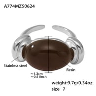 A774-Steel Brown Resin Ring/No.7 Picture16