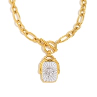 Moon Square Pendant Necklace - Two Colors 