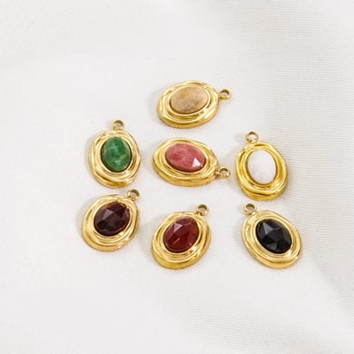 1 Piece Simple  Retro Irregular Shape Natural Stone Women's Pendants h5 Picture4