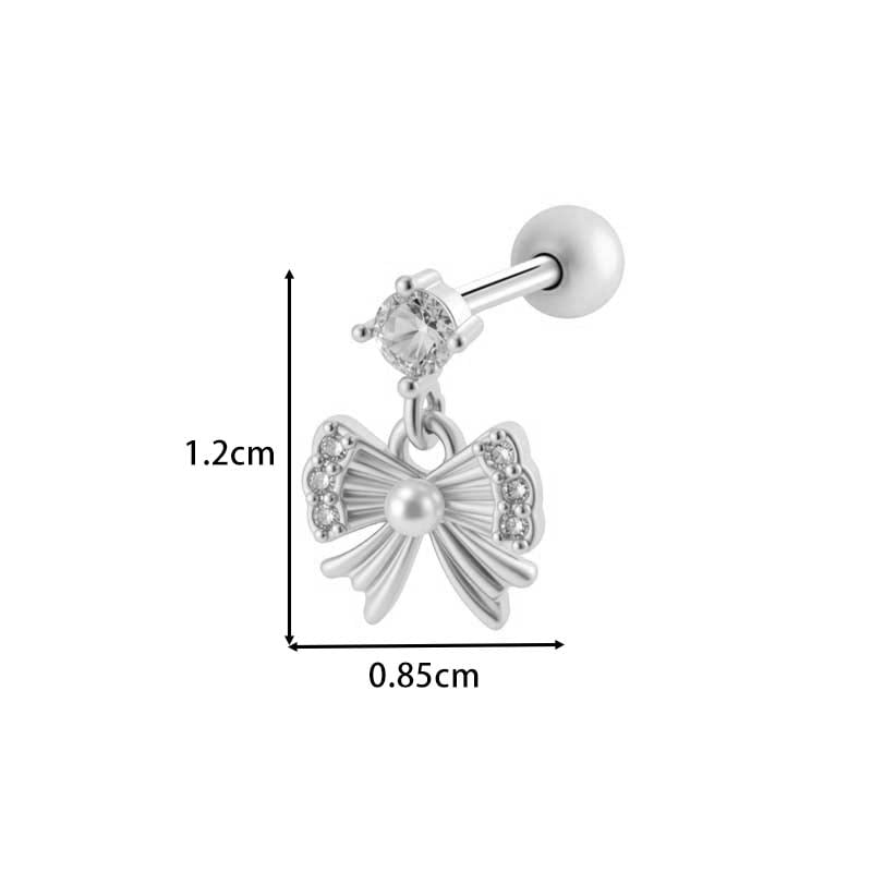 1 Piece Butterfly Copper Gold Color Zircon Piercing Earring Picture2