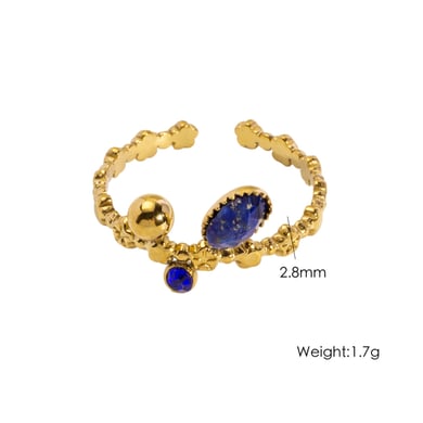 1 Piece Classic  Daily Irregular Shape Stainless Steel  Natural Stone Women's Gemstone Rings h5 