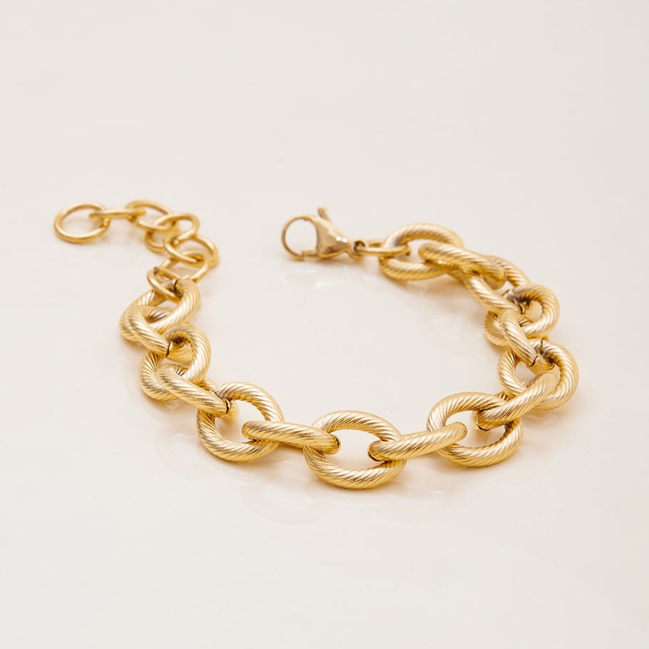 1 Piece Classic Twist Stainless Steel Gold Color Women's Chain Bracelets Picture4