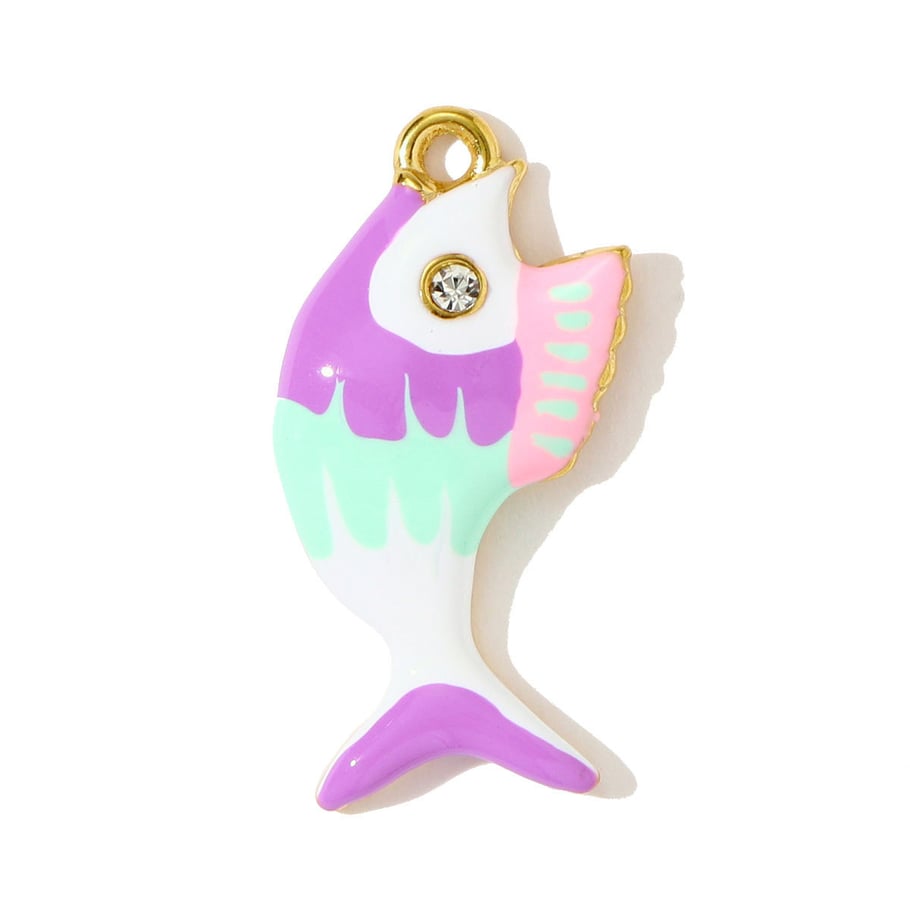 1 Stück Glamouröser Fisch Edelstahl Damen Anhänger 