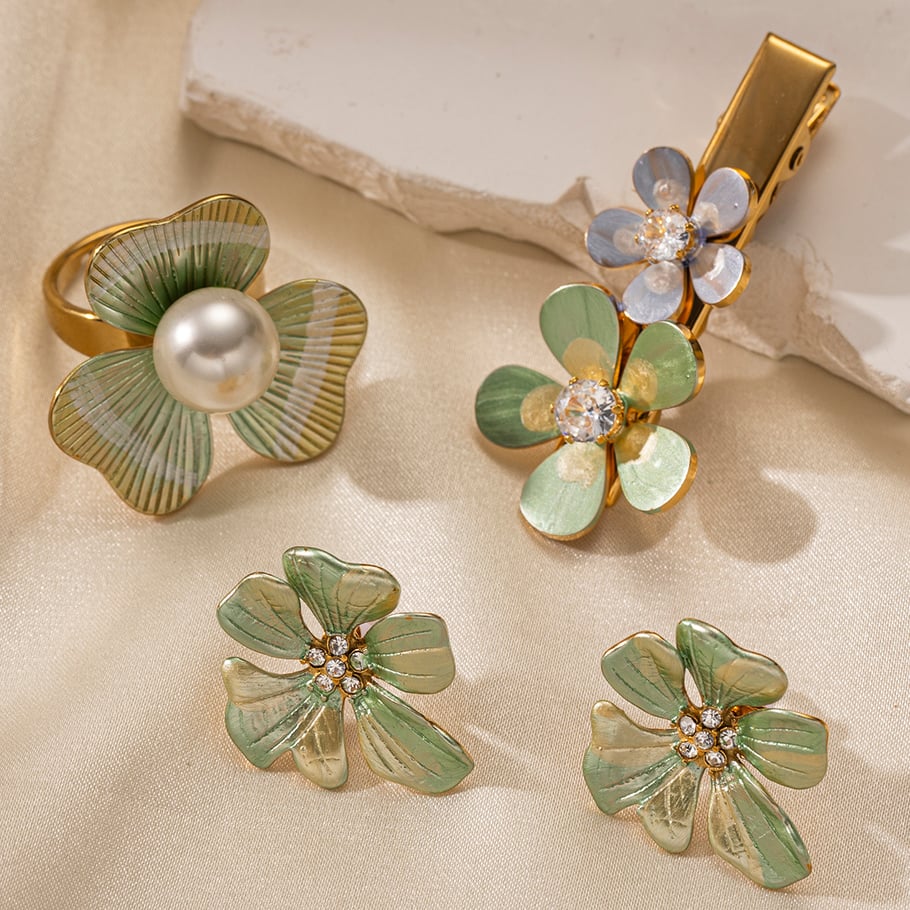 1 Piece Retro Flower Stainless Steel Hair Clip Picture3