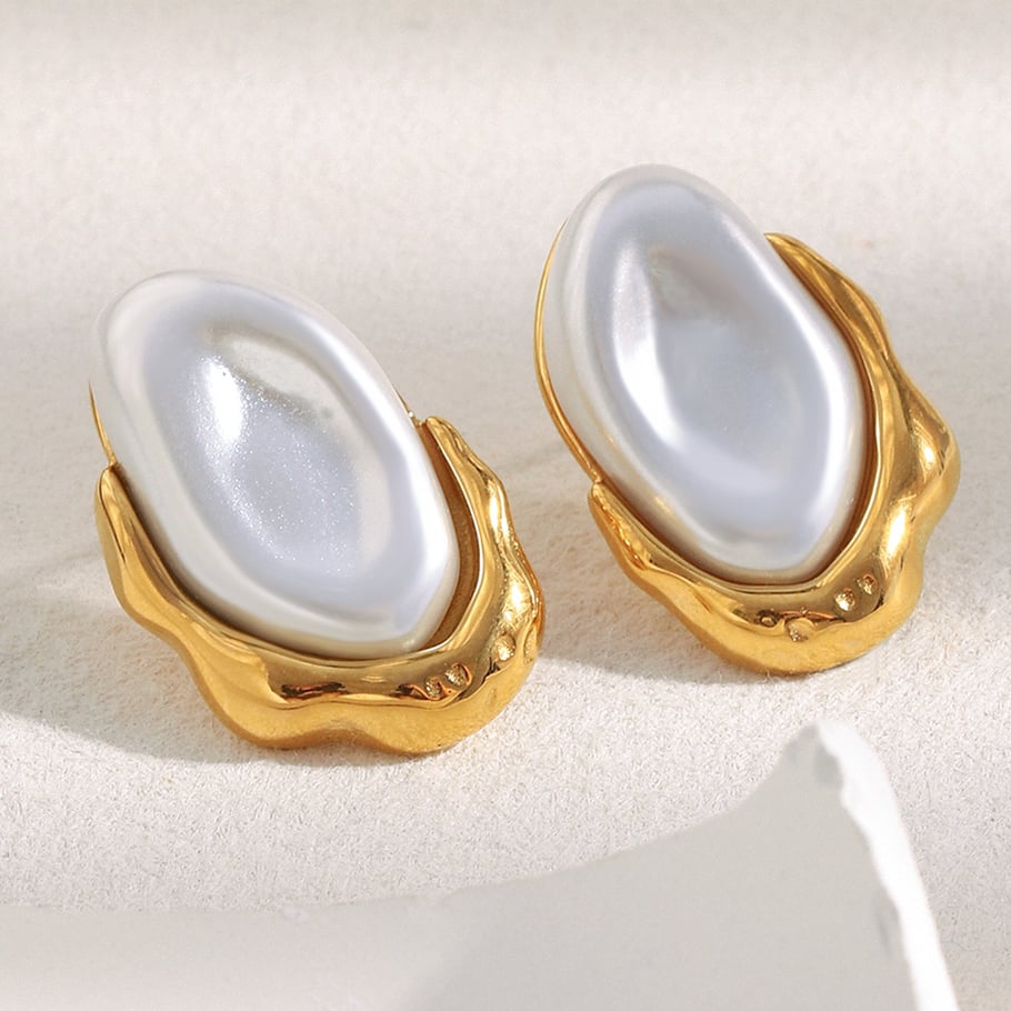 1 Stück einfache, elegante, unregelmäßig geformte Edelstahlringe mit Edelsteinen für Damen Bild2