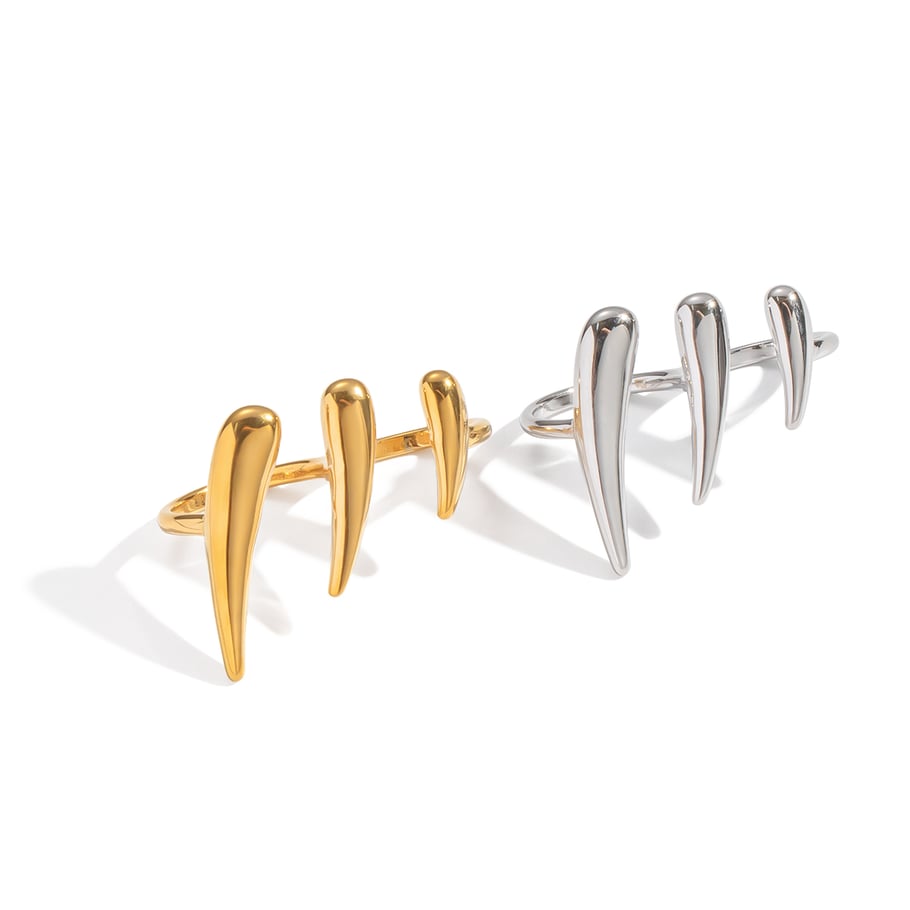 1 Piece Simple  Daily Irregular Shape Stainless Steel  Gold Color  Statement Rings Picture4
