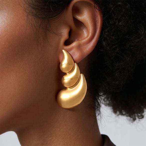 1 Pair Simple Irregular Shape Stainless Steel  Women's Stud Earrings