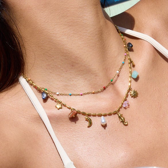 1 Piece Vacation Seahorse Stainless Steel Gold Color Women's Layered Necklaces 2
