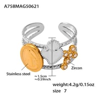 A758-Gold Heart Ring/No.7 Picture8