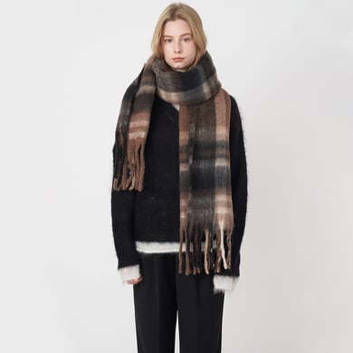 1 Piece Romantic Casual Plaid Mixed Color Polyester Women's Winter Scarves h5 