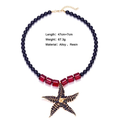 1 stuk legering zeester kralen ketting h5 