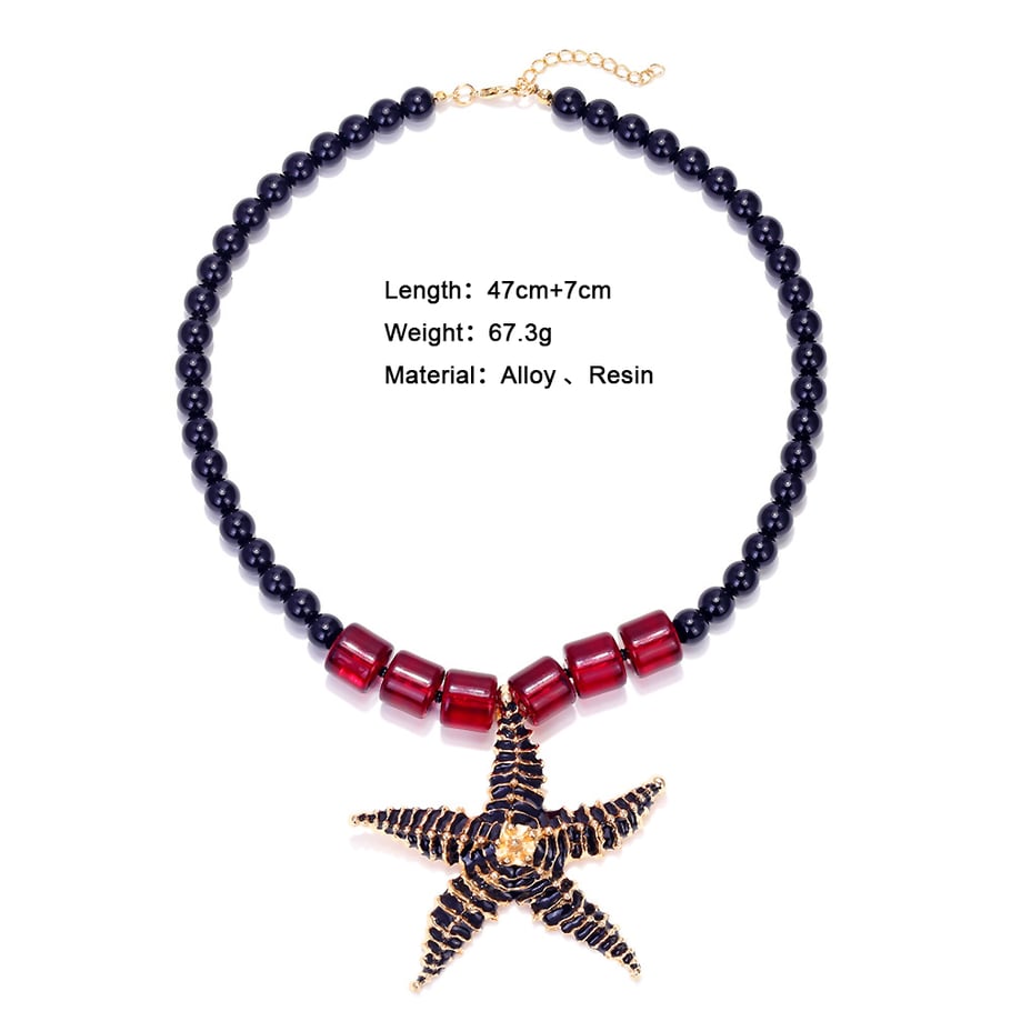 1 stuk legering zeester kralen ketting 
