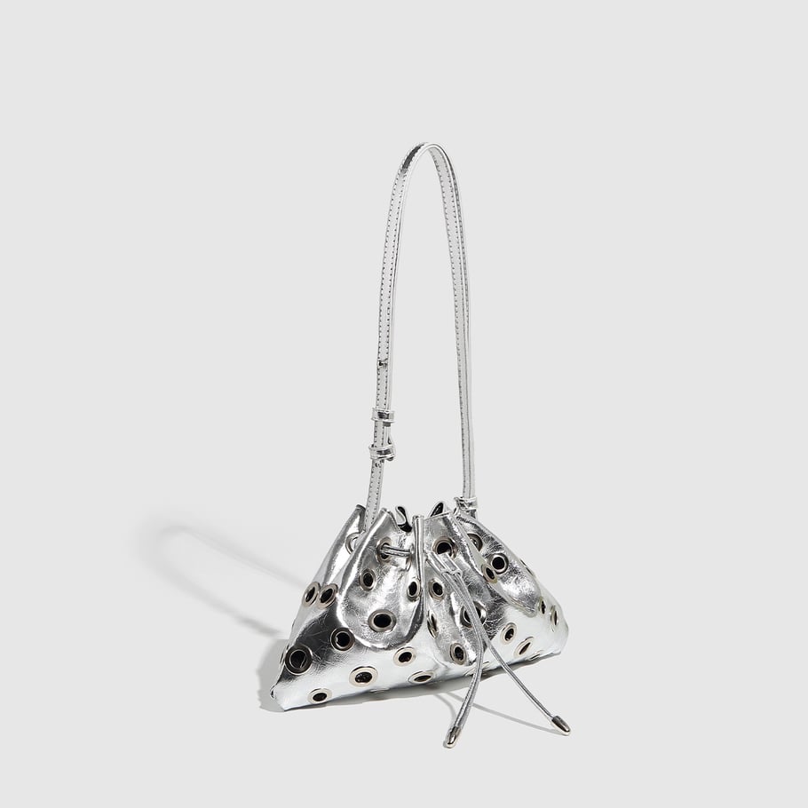 Bolso de hombro de PU con remaches clásicos de serie lujosa para mujer, 1 pieza Imagen3