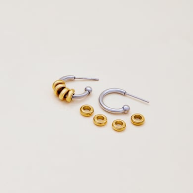 1 Pair Minimalist Circle Stainless Steel Gold Color Women's Hoop Earrings h5 Picture7