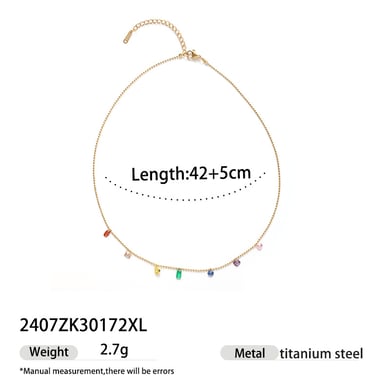 1 Piece Sun Gold Color Natural Stone Pendant Necklace h5 