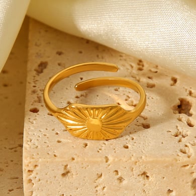 1 Piece Simple Series Daily Sun Stainless Steel  Statement Rings h5 Picture4