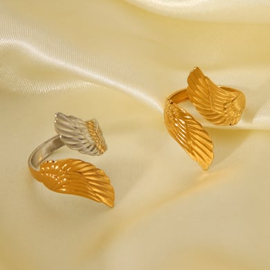 1 Piece Mixed Gold Color & Silver Colors Stainless Steel Gold Color Statement Rings h5 Picture9