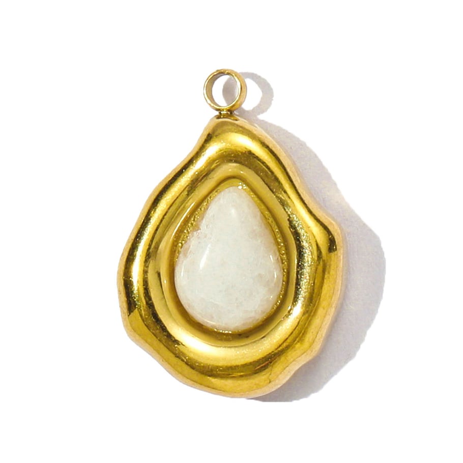 1 pieza de colgantes de piedras naturales con forma de gota simple para mujer 