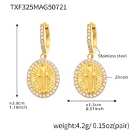 TXF325-Orecchini in zirconia 5A in oro 