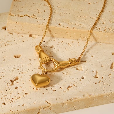 1 Piece  Daily Heart Stainless Steel  Gold Color  Women's Pendant Necklaces h5 Picture4