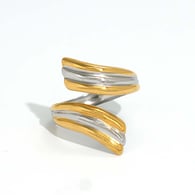 Gold and silver color/One size/1件戒指 Afbeelding3