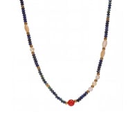 P1332- Lapis Lazuli Beaded Necklace 40+7cm 