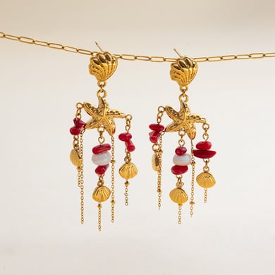 1 Pair Oceanic Natural Shell Stainless Steel Gold Color Women's Drop Earrings h5 Picture7