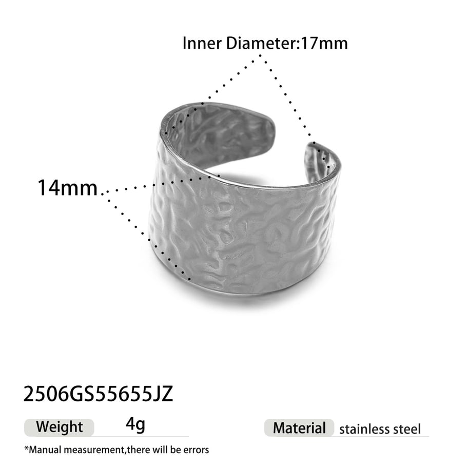 1 Piece Stainless Steel Gold Color Statement Ring 