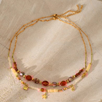1 Piece Natural Stone Beaded Necklace h5 Picture2