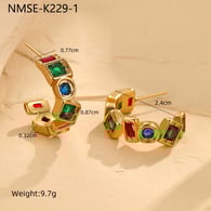 NMSE-K229-1 Orecchini con zirconi colorati 