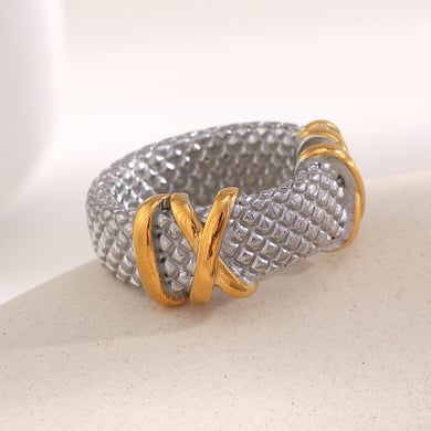 1 Piece Luxurious Series Casual Mixed Color Stainless Steel Statement Rings h5 Picture4