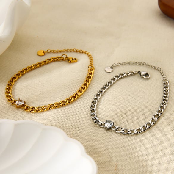 1 Piece Simple Daily Droplet Chain Stainless Steel Chain Bracelets 2