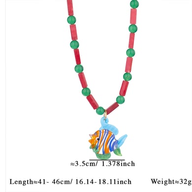 1 Piece Transparent Glass Fish Natural Stones Women's Beaded Necklaces h5 Picture2