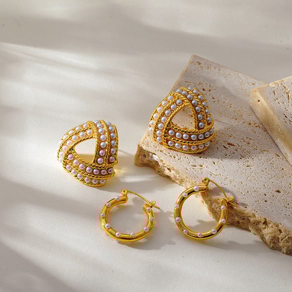 1 Çift Romantik Günlük Düzensiz Şekil Paslanmaz Çelik Kadın Küpe