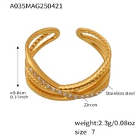 A035-Gold 5A Zircon Ring/No.7 Picture9