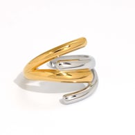 Gold and silver color/One size/1件戒指 Afbeelding3