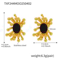 TXF244-Black zircon stamen earrings Picture2