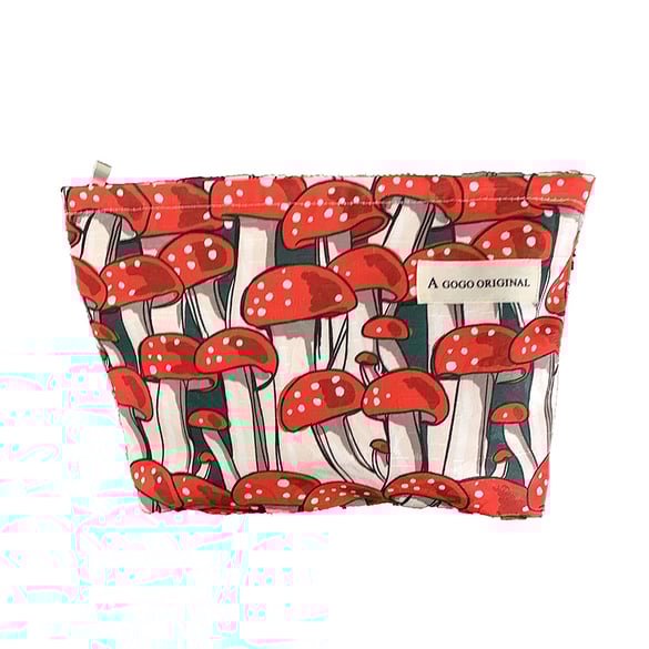 1 Stück süße Make-up-Taschen aus Polyester mit Pilzmotiv für Damen