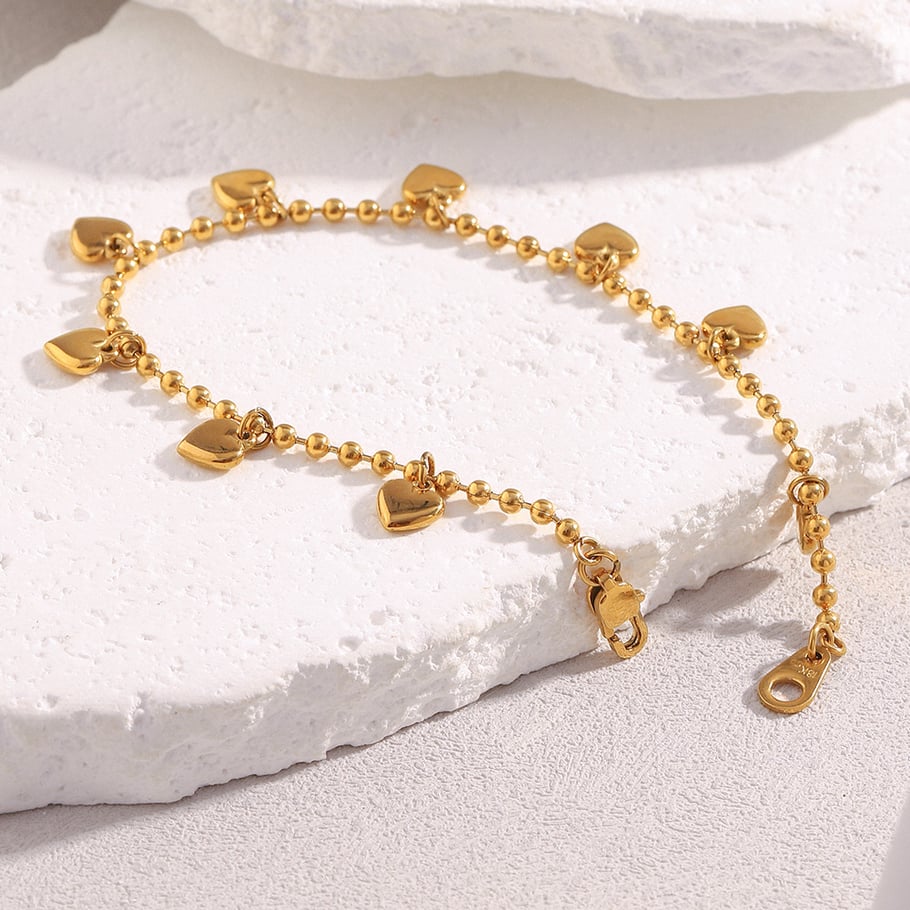 1 Piece Sweet Heart Stainless Steel Gold Color Women's Charm Bracelets Picture5