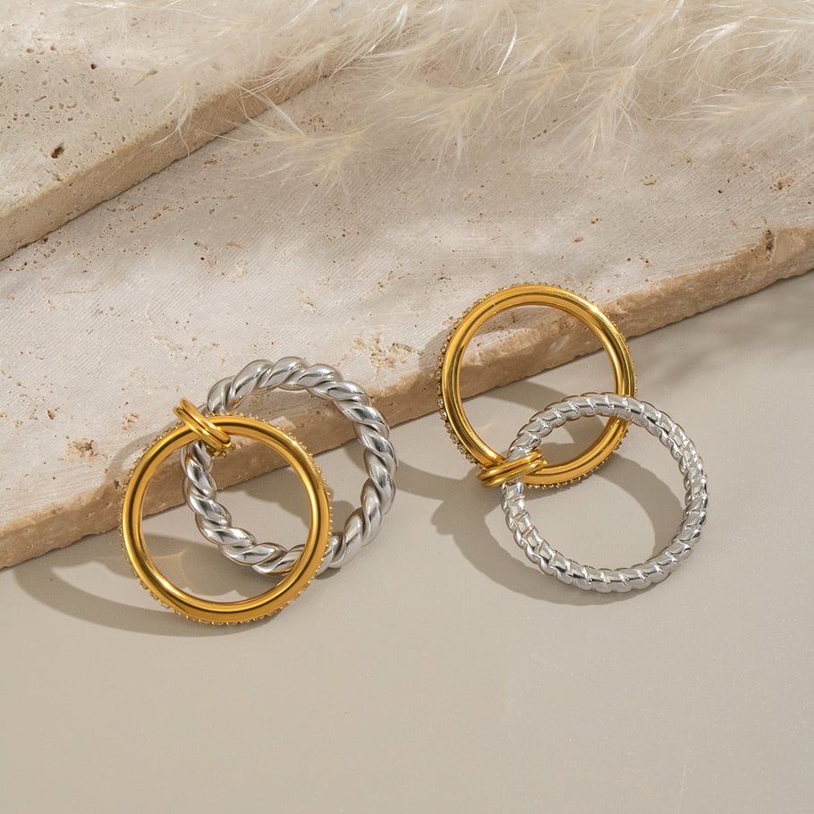 1 stuk roestvrijstalen minimalistische ring in gemengde kleuren Afbeelding2