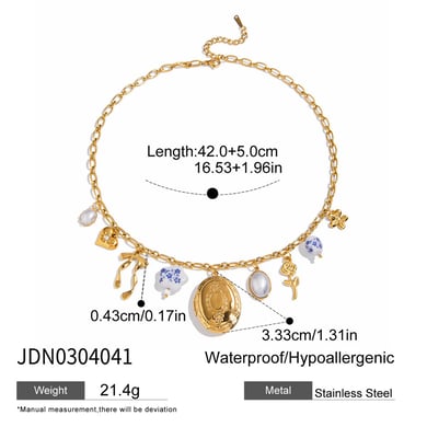 Collier avec pendentif en forme de cœur sophistiqué pour femme, en acier inoxydable, couleur or h5 
