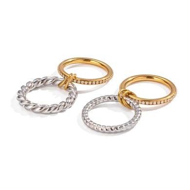 1 stuk roestvrijstalen minimalistische ring in gemengde kleuren h5 Afbeelding5