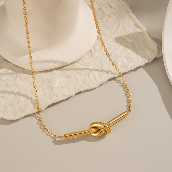 1 Piece Simple Simple Twist Stainless Steel  Gold Color  Women's Necklaces 2