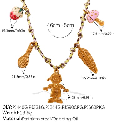 Edelstahl Gold Farbe DIY Anhänger Halskette Set h5 